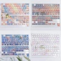 Gradient Side Printed Keycaps Cherry Profile Dye Sub PBT Keycaps Backlit for ISO MX Switches Gamer Keyboard Epomaker Rainy 75