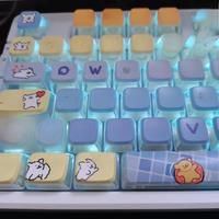 OEM Backlit Keycaps PBT PC 5-sided Dye Sub Pudding Keycap For Mx Switch Mechanical Keyboard Cute Key