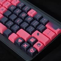 XDA PBT Keycaps Black Pink Love Dye 5sided Sub Keycap For Cherry Mx Switch Mechanical Keyboard XDA