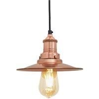 Brooklyn Flat Pendant, 8 Inch, Copper, Copper Holder