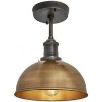Brooklyn Dome Flush Mount, 8 Inch, Brass, Pewter Holder