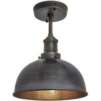 Brooklyn Dome Flush Mount, 8 Inch, Pewter, Pewter Holder