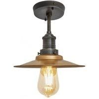 Brooklyn Flat Flush Mount, 8 Inch, Brass, Pewter Holder