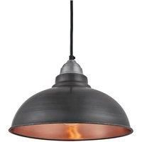 Industville - Old Factory Pendant - 12 Inch - Ceiling Light - Light Shade - Black/Copper Colour - Pewter/Copper/Brass Material - 20 CM X 30.4 CM X 30.4 CM