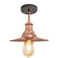 Brooklyn Flat Flush Mount, 8 Inch, Copper, Copper Holder