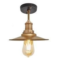 Brooklyn Flat Flush Mount, 8 Inch, Brass, Brass Holder