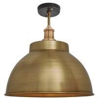 Brooklyn Dome Flush Mount, 13 Inch, Brass, Brass Holder