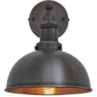 Brooklyn Dome Wall Light, 8 Inch, Pewter & Copper, Pewter Holder