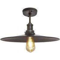 Brooklyn Flat Flush Mount, 15 Inch, Pewter, Pewter Holder