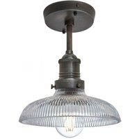 Brooklyn Glass Dome Flush Mount, 8 Inch, Pewter Holder