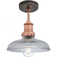 Brooklyn Glass Dome Flush Mount, 8 Inch, Copper Holder