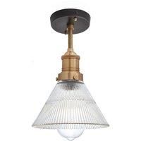 Brooklyn Glass Funnel Flush Mount, 7 Inch, Brass Holder