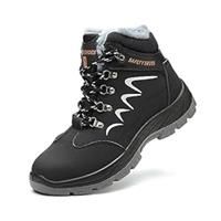 BOKRYE Safety Boots Lightweight Steel Toe Cap Winter Shoes(Black,8.5