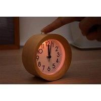 Non-Ticking Wooden Bedside Alarm Clock - 2 Options!