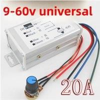 ICYDTONER 9V12V24V36V48V60V PWM DC Motor Speed Controller 20A Motor Controller Metal Shell