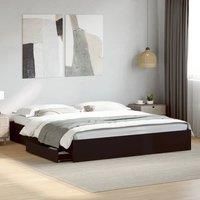 Bed Frame with Drawers without Mattress Black 180x200 cm Super King