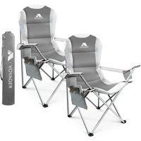 Voyager 2 Pack Padded Camping Chairs With Cup Holder & Storage Pockets