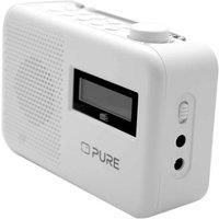 Pure Elan One2 portable DAB+/FM radio with Bluetooth 5.1 (LCD display, 10 preset buttons, can run with 4xAA batteries) Cotton White