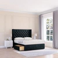 Dior Naples Wingback Bed Set ,2 Drawers & 54" Floor Standing Headboard