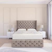Luthor Plush Wingback Bed Set ,No Drawers & 54" Floor Standing Headboard