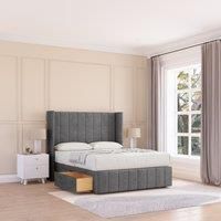 Melbourne Plush Wingback Bed Set ,No Drawers & 54" Floor Standing Headboard