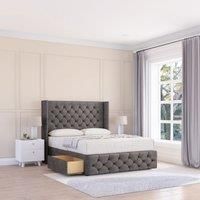 Luthor Naples Wingback Bed Set ,No Drawers & 54" Floor Standing Headboard