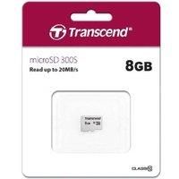 Transcend 8GB microSDHC 300S Memory Card, Class 10, 20MB/s