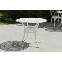 4-Seater Vintage Round Cast Aluminium White Garden Bistro Table