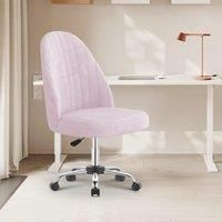 Velvet Vanity Chair - Armless Dressing Table Chair with Swivel Wheels