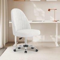 Velvet Vanity Chair - Armless Dressing Table Chair with Swivel Wheels