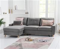 Florence Left Facing Chaise Sofa Bed in Grey Velvet