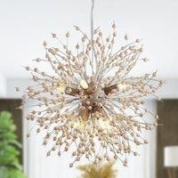 8-Lights Wooden Beads Dandelion Chandelier