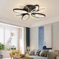 44W 8-Light Modern Ceiling Light Fixture Black Ceiling Lamp