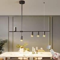 5-Light Black Dimmable LED Pendant Light