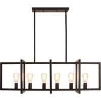6-Light E26 Modern Matte Black Industrial Rustic Chandelier