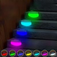 RGB LED Solar Light Outdoor Waterproof Step Lamp Garden Decoration Powered Sunlight Stair Deck