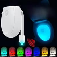 Toilet Night Light Smart PIR Motion Sensor Toilet Seat Lamp Bathroom Waterproof Lighting Bulb RGB