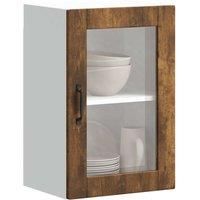 Kitchen Wall Cabinet with Glass DoorPorto Smoked Oak