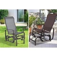Gliding Rocking Garden Chair - Brown Or Grey