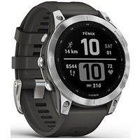 Garmin Fenix 7 Multisport Gps Watch, Silver With Graphite Band