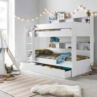 Bedmaster Oliver White Storage Bunk Bed With Drawer And Spring Mattress