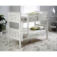 Carra White Wooden Single Bunk Bed