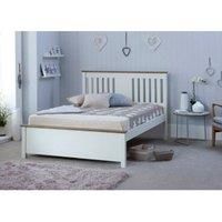 Chester White White and Oak Effect Wooden Bed Double