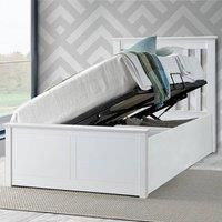 Francis White Wooden Ottoman Storage Bed 3ft Single
