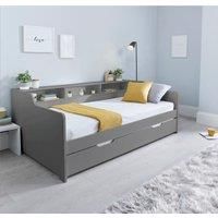 Tyler Grey 3ft Single Bed With Storage Shelf