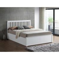 Malmo White Wooden Ottoman Storage Bed Small Double