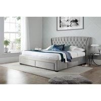 Newton Grey Velvet 4 Drawer Storage Bed Kingsize