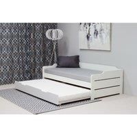 Copella White Guest Bed With Trundle and Spring Mattresses