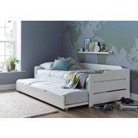 Copella White Guest Bed With Trundle and Pocket Mattresses