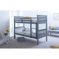 Carra Grey Bunk Bed and Memory Foam Mattresses